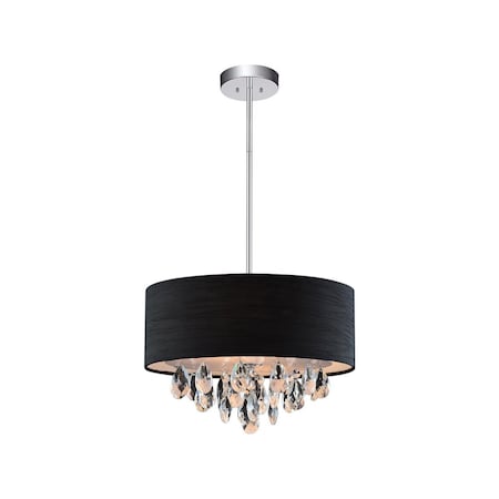 Cwi Lighting Dash 3 Light Drum Shade Chandelier With Chrome Finish 5443P14C (Black)